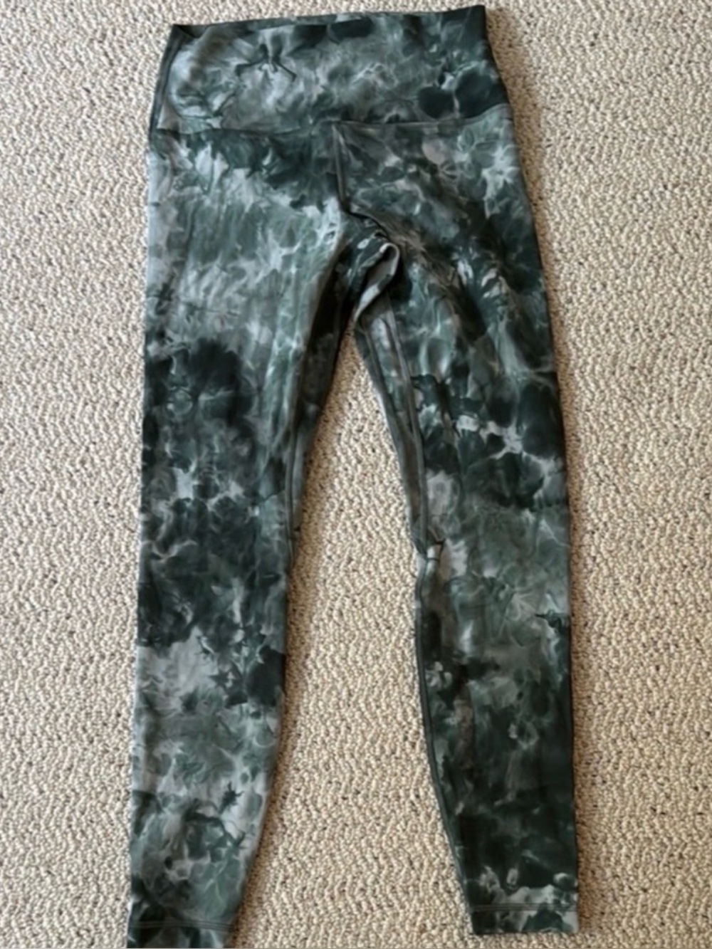 lululemon athletica Dark Green Tie-Dye Kids Leggings